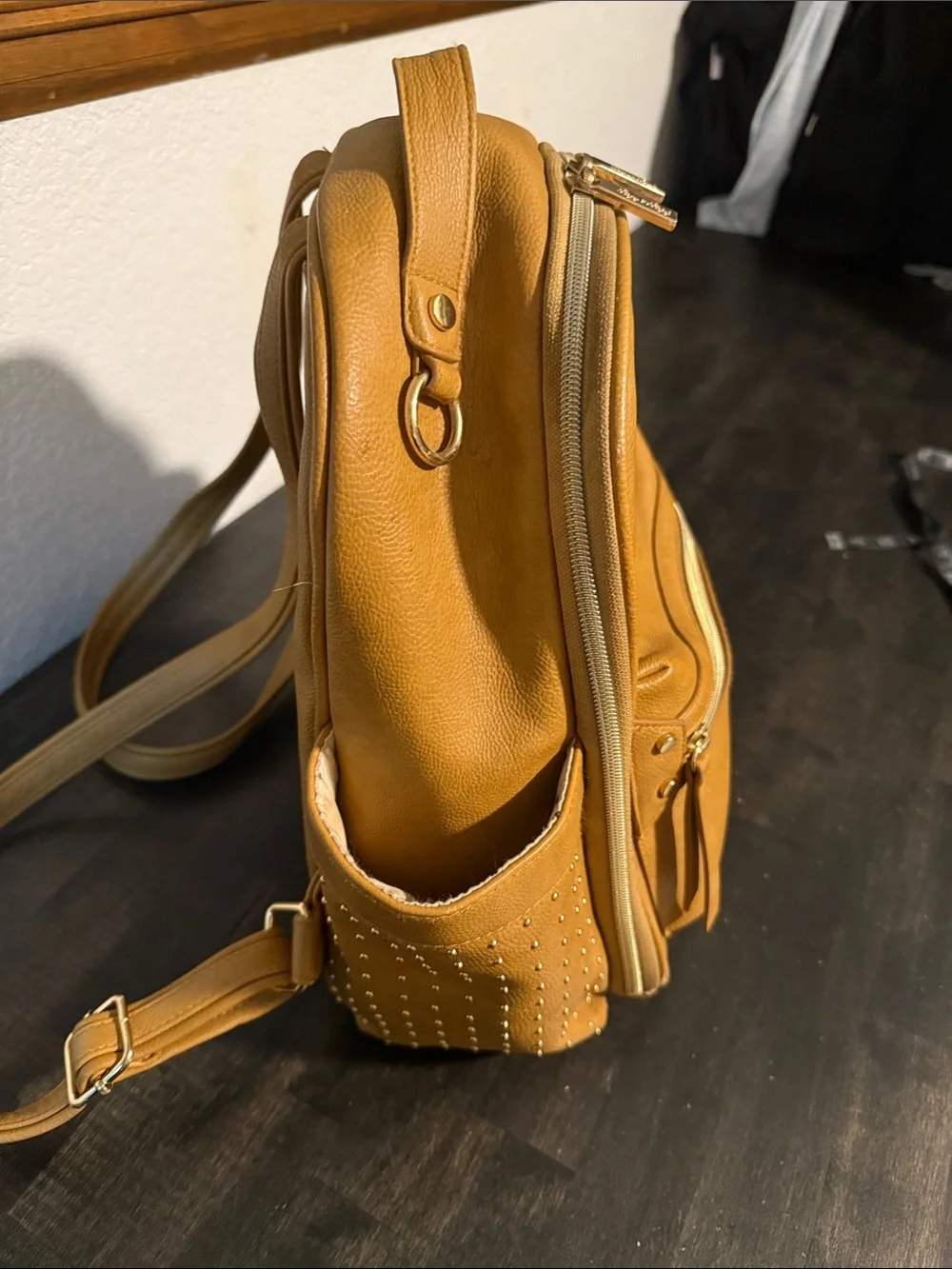 Chelsea & Cole Itzy Ritzy Camel sSudded Mini Backpack Diaper Bag